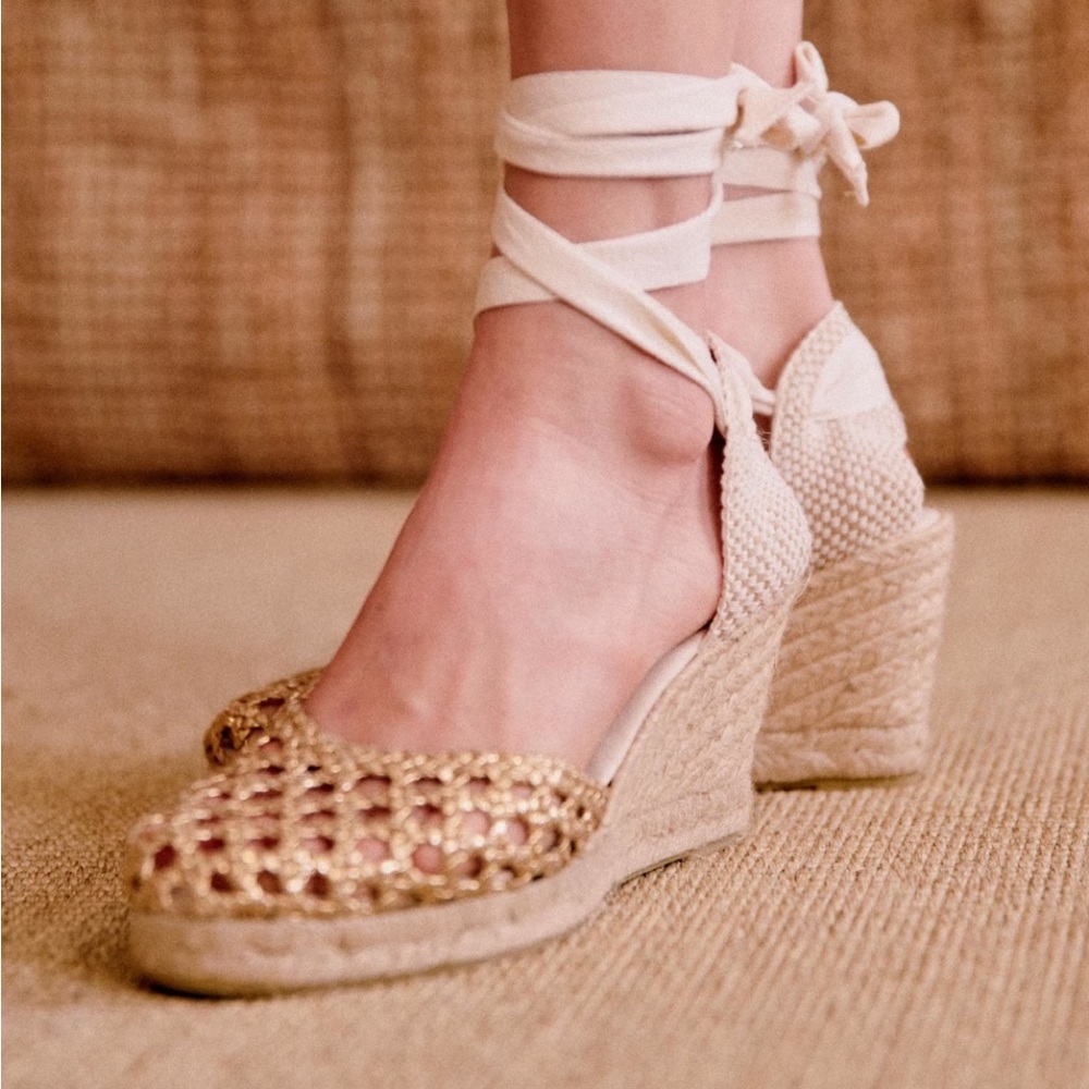 Sezane Melodie Espadrilles braided gold size FR 38